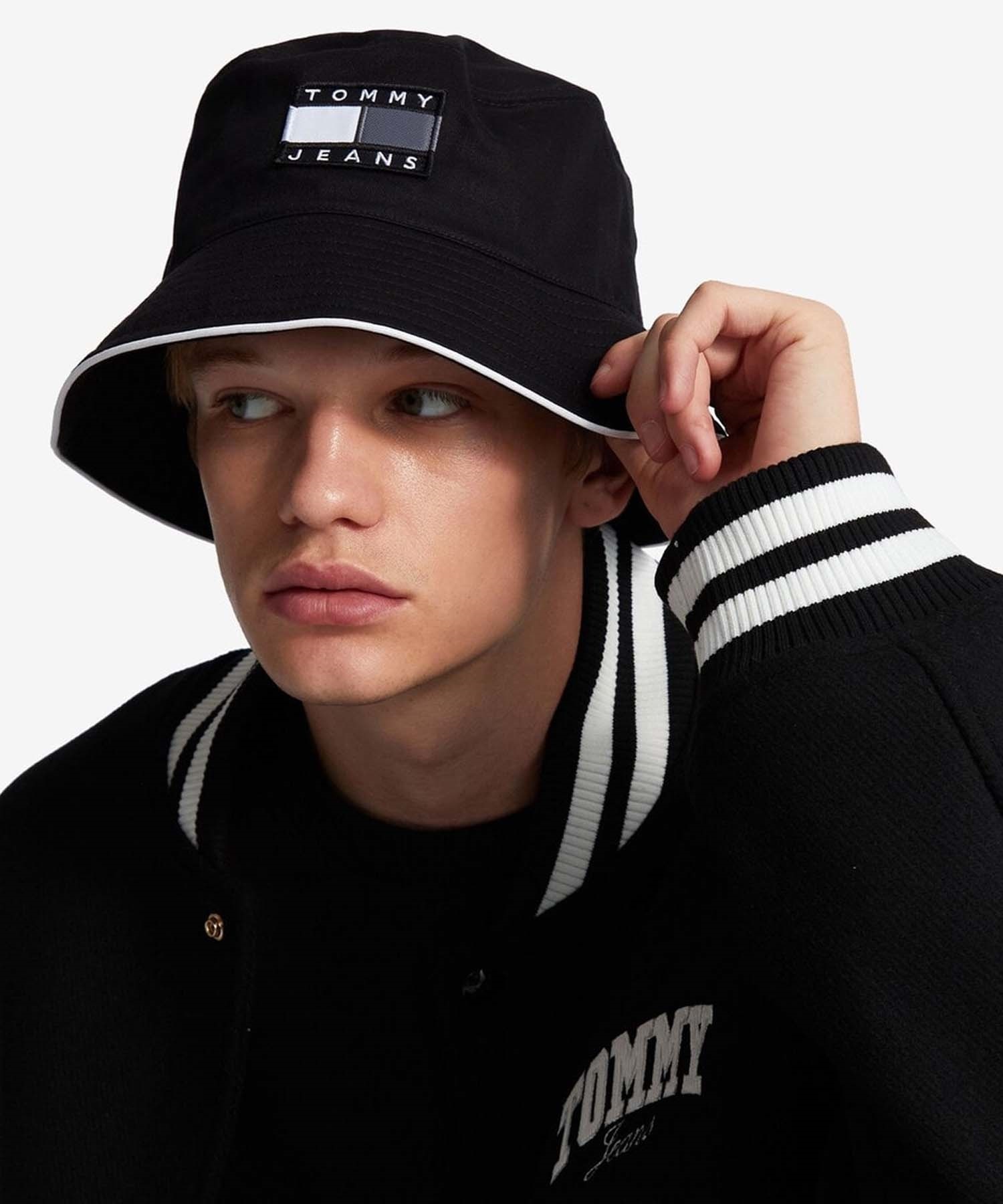 TOMMY JEANS/トミージーンズ ハット HERITAGE BUCKET HAT ヘリテージ バケットハット AM11691(BK/GY-FREE)