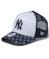 NEW ERA/ニューエラ キャップ 9FORTY A-Frame トラッカー Denim Monogram ニューヨーク・ヤンキース デニム モノグラム 13515912(DNMMO-F)