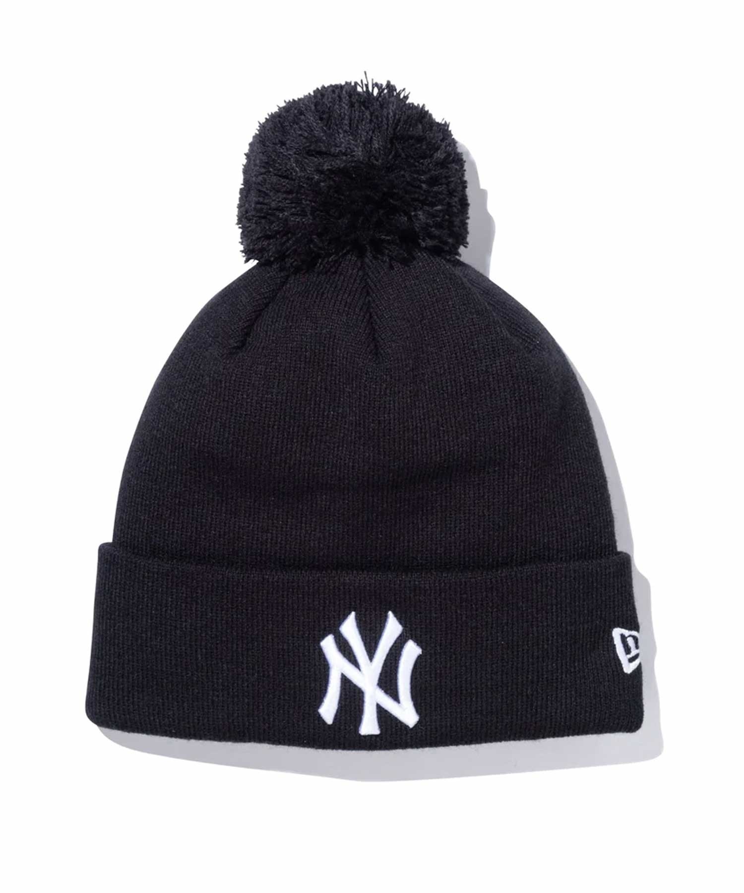 NEW ERA/ニューエラ ビーニー MLB ポンポンニット リブ ニューヨーク・ヤンキース ブラック POM PON KNIT 13751283(BLK-FREE)