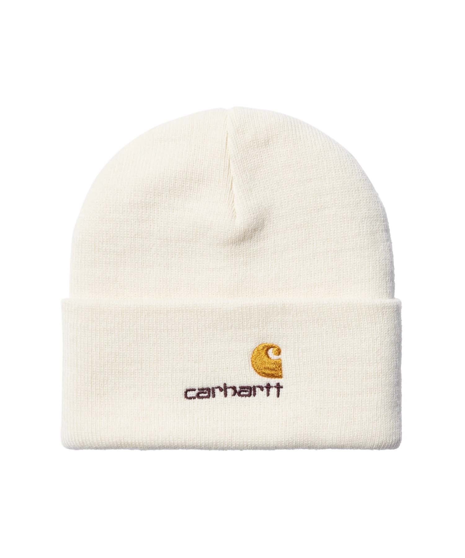 Carhartt/カーハート ビーニー ニット帽 ダブル AMERICANSCRIPTBEANIE I025386(NAT-FREE)