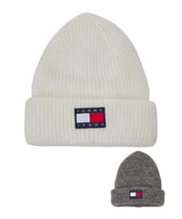 TOMMY JEANS/トミージーンズ ビーニー ニット帽 ダブル SOFT READY BEANIE AW15464(GY/NV-FREE)
