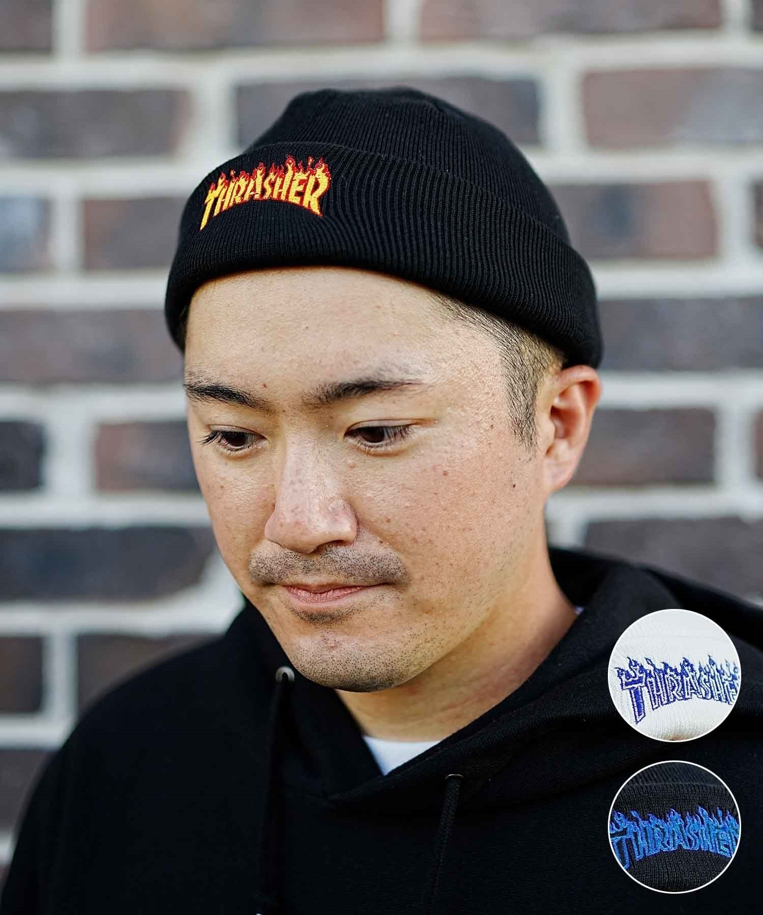 THRASHER/スラッシャー ビーニー ニット帽 ダブル2WAY コットン