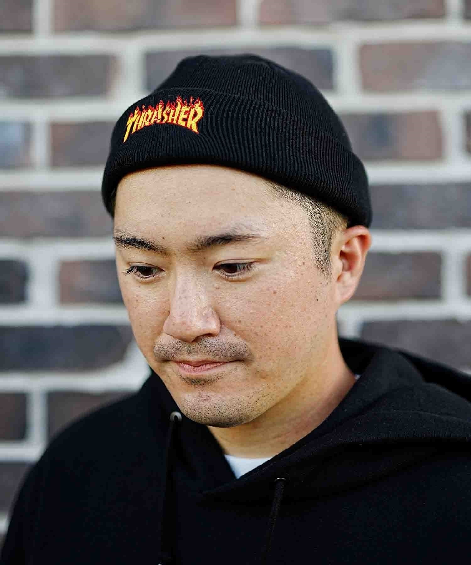 THRASHER/スラッシャー ビーニー ニット帽 ダブル2WAY コットン 