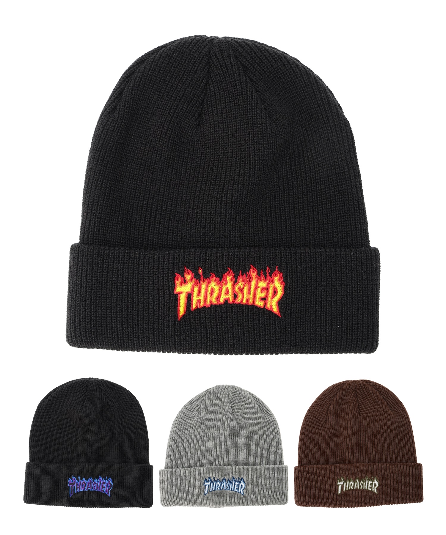 THRASHER スラッシャー ダブル22TH-N53 ビーニー(BRN-F)