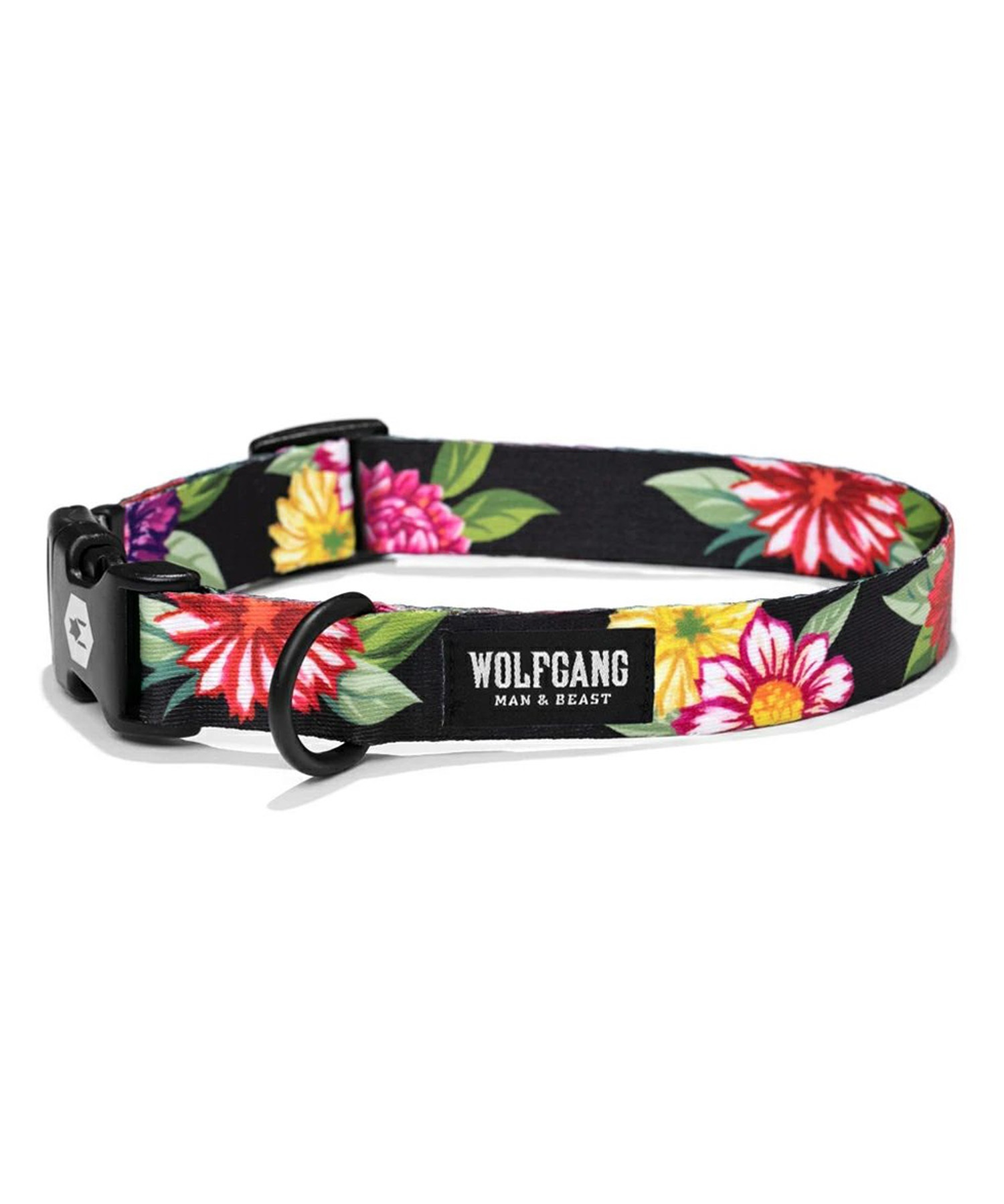 WOLFGANG ウルフギャング 犬用 首輪 DarkFloral COLLAR Lサイズ 中型犬用 大型犬用 ダークフローラル カラー 花柄 ブラック WC-003-00(BK-L)