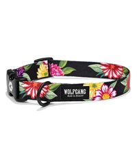 WOLFGANG ウルフギャング 犬用 首輪 DarkFloral COLLAR Lサイズ 中型犬用 大型犬用 ダークフローラル カラー 花柄 ブラック WC-003-00(BK-L)