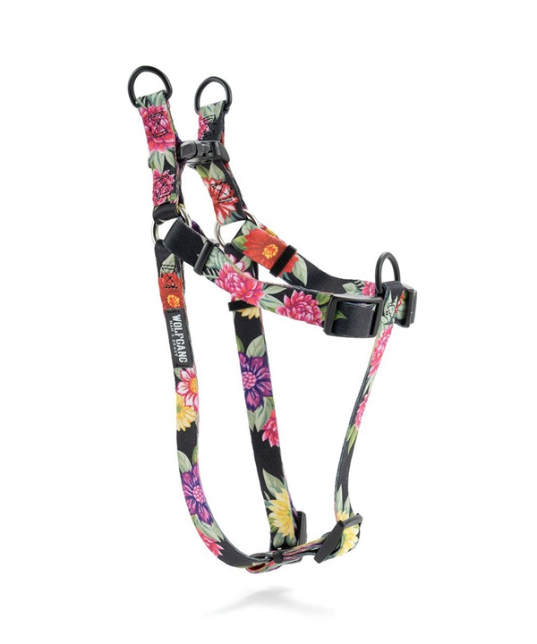 WOLFGANG ウルフギャング 犬用 ハーネス DarkFloral HARNESS Mサイズ 小型犬用 中型犬用 胴輪 ダークフローラル 花柄 ブラック WH-002-00