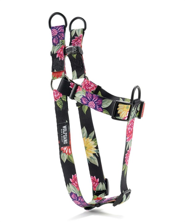 WOLFGANG ウルフギャング 犬用 ハーネス DarkFloral HARNESS Lサイズ 中型犬用 大型犬用 胴輪 ダークフローラル 花柄 ブラック WH-003-00