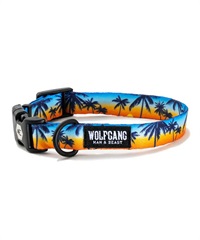 WOLFGANG ウルフギャング 犬用 首輪 SunsetPalms Collar Lサイズ 中型犬用 大型犬用 サンセットパームス カラー ブルー×オレンジ WC-003-86
