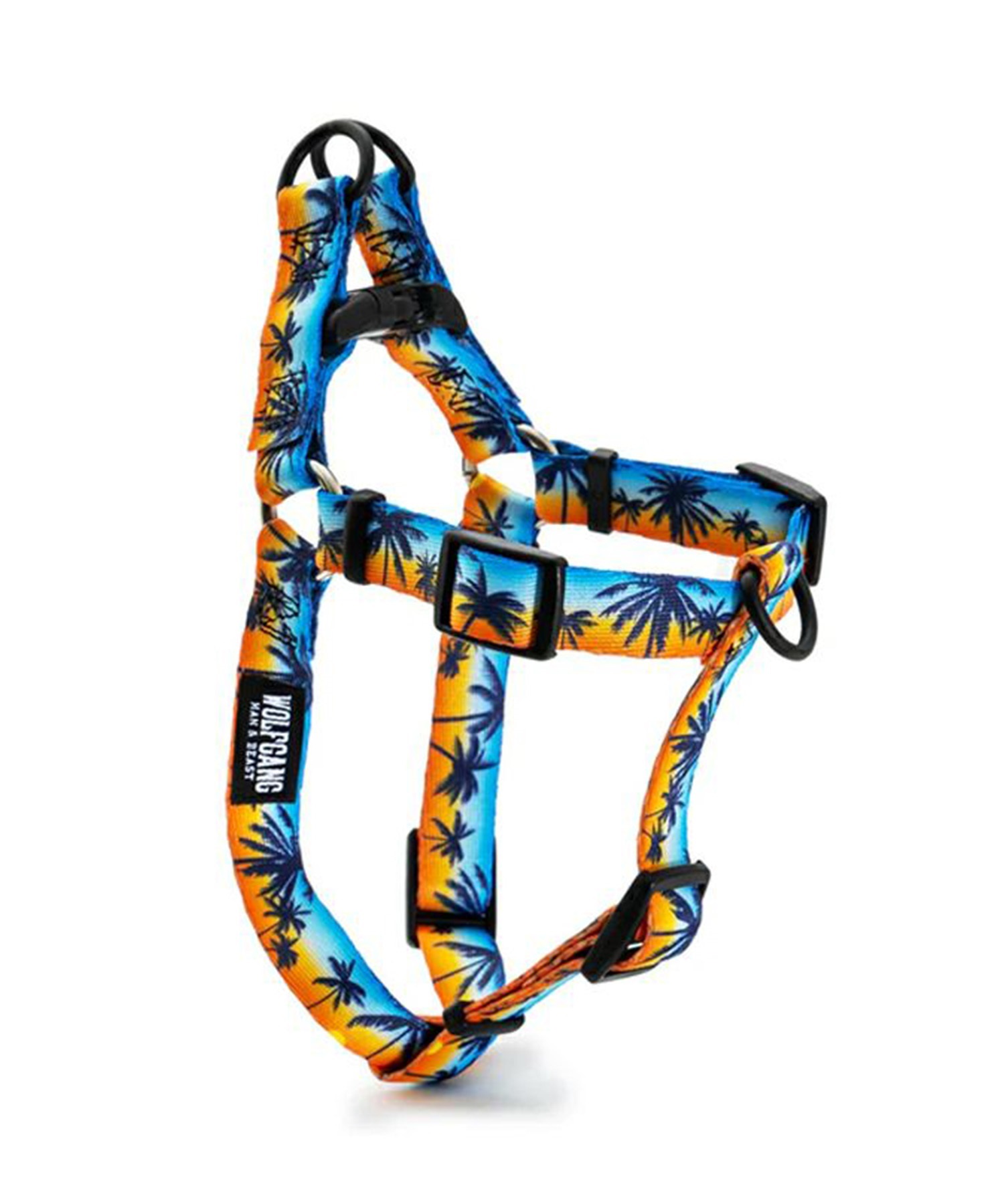 WOLFGANG ウルフギャング 犬用 ハーネス SunsetPalms Harness Mサイズ 小型犬用 中型犬用 胴輪 サンセットパームス ブルー×オレンジ WH-002-86(BL-M)