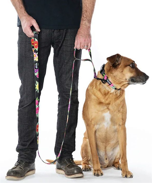 WOLFGANG ウルフギャング 犬用 リード DarkFloral React Leash 中型犬用 大型犬用 ダークフローラル リアクトリーシュ 花柄 ブラック WL-203-00