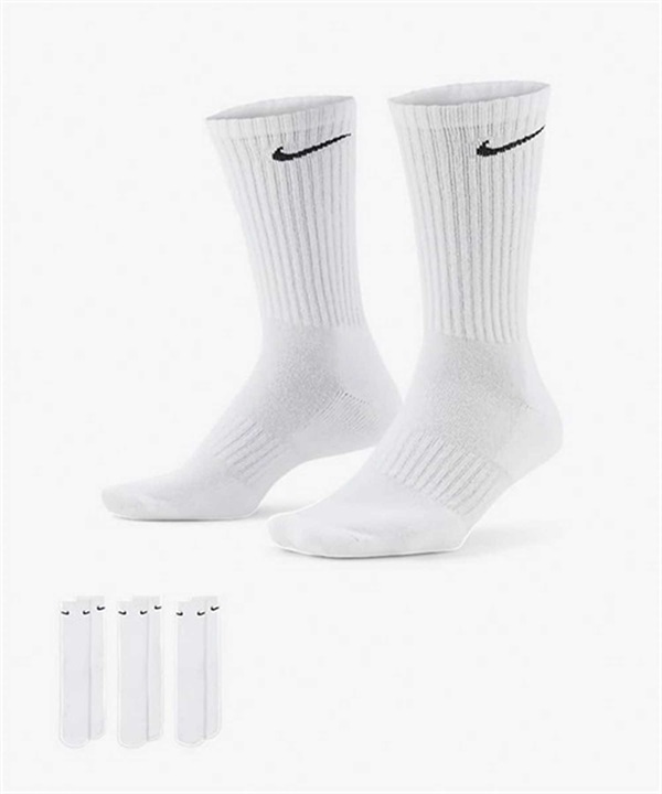 NIKE ナイキ EVERYDAY CUSHIONED CREW エブリデイ クッションド クルー SX7664-100 メンズ ソックス 靴下 3足セット JJ2 ムラサキスポーツ G14