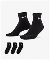 NIKE ナイキ EVERYDAY CUSHIONED ANKLE エブリデイ クッションド アンクル メンズ レディース ソックス 靴下 3足セット SX7667-010(010BLK-23.0cm)