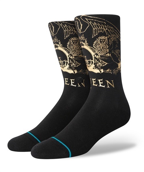 STANCE/スタンス ソックス 靴下 QUEEN クイーン コラボモデル GOLDEN A545C23GOL(BLK-L)