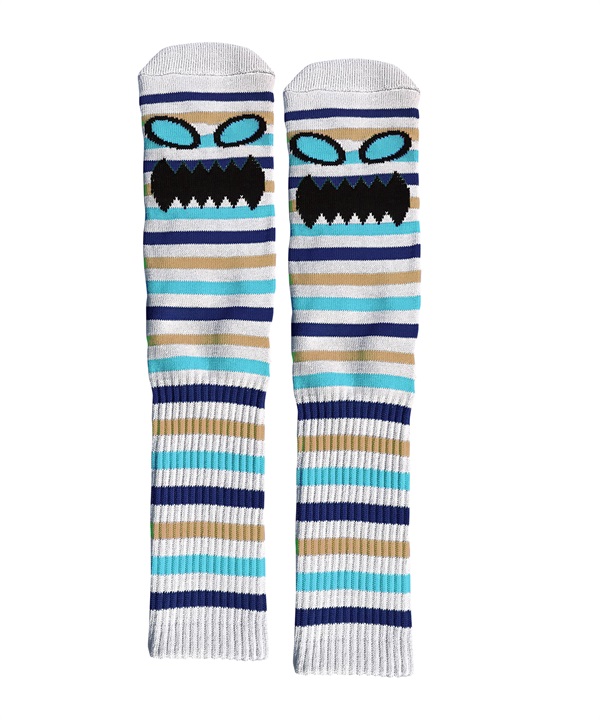 TOY MACHINE/トイマシーン ソックス 靴下 MONSTER FACE MINI STRIPE SOCK BLUE P1009-BL