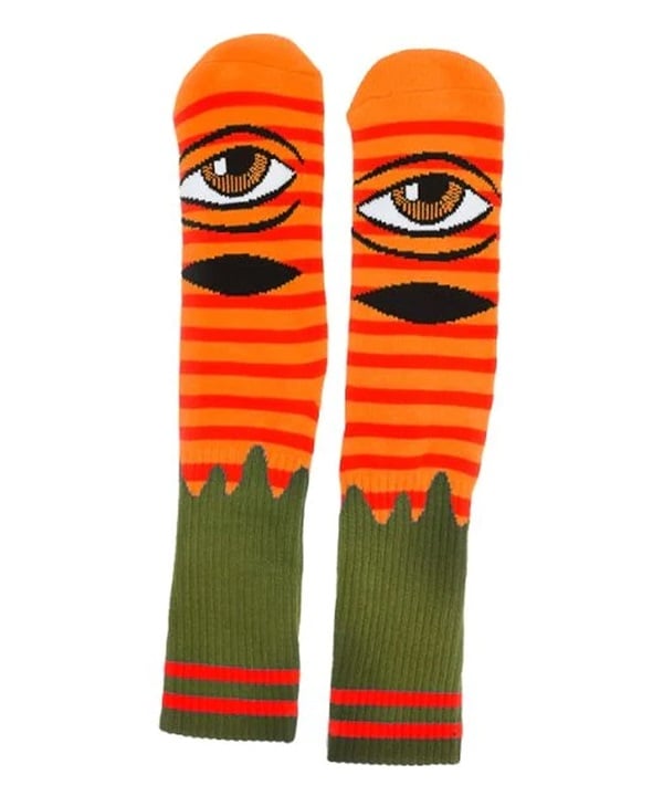 TOY MACHINE/トイマシーン ソックス 靴下 SECT EYE STRIPE SOCK ORANGE/ARMY P923-ORAM