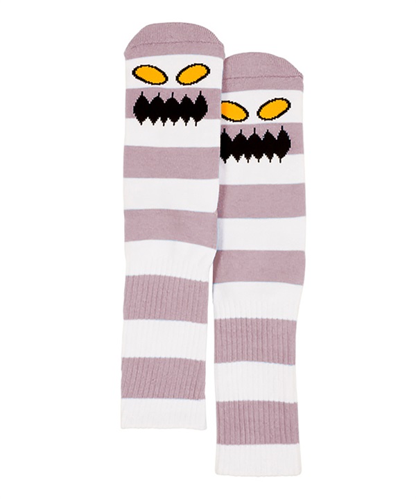 TOY MACHINE/トイマシーン ソックス 靴下 MONSTER BIG STRIPE SOCK MAUVE P943-MV