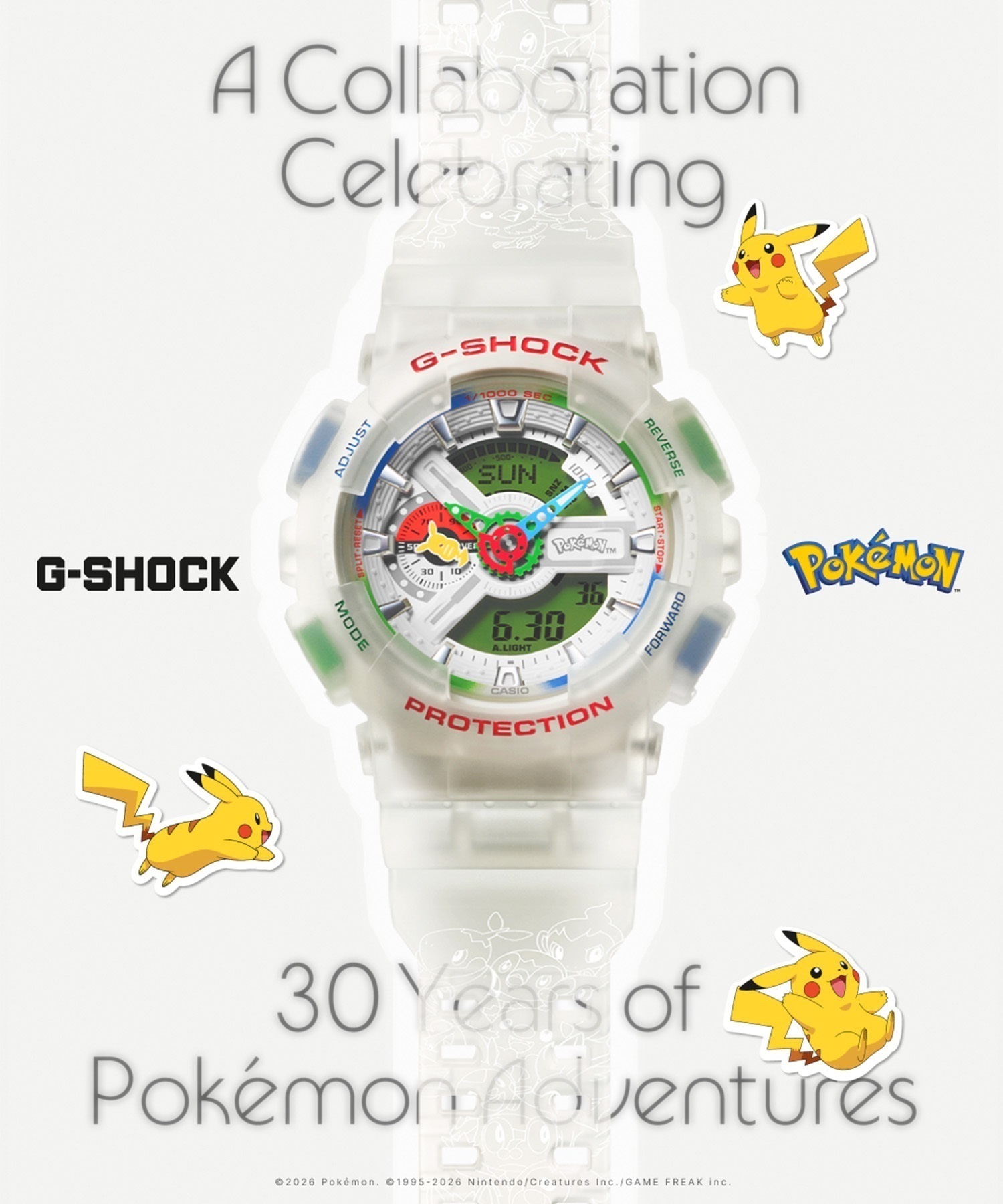 抽選受付早期締め切り【抽選ページ】G-SHOCK ジーショック 腕時計 Pokemon コラボレーションモデル GA-110PKM-7AJR(WT-ONE)