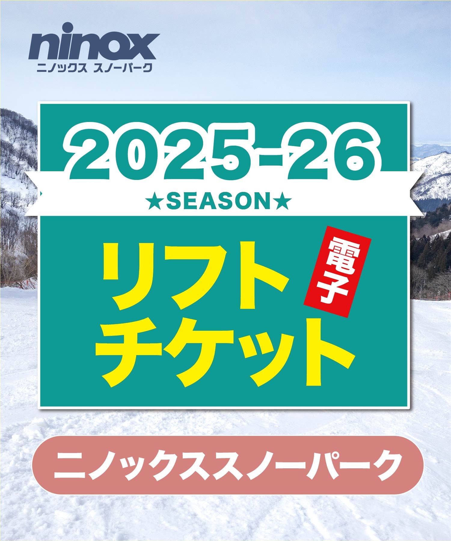 25-26早割券1dayパス　二ノックススノーパーク　1日リフト電子チケット　購入後、スマホ画面”右上”の「≡」マイページで確認可能 ※誤って使用された場合の復元は出来かねます。(大人１日券-電子チケット)