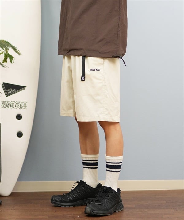 DEAR LAUREL ディアローレル × GRAMICCI グラミチ コラボ ハーフパンツ ショートパンツ メンズ ショーツ 無地 ワンポイント ロゴ GMP5-S2009 ムラサキスポーツ限定