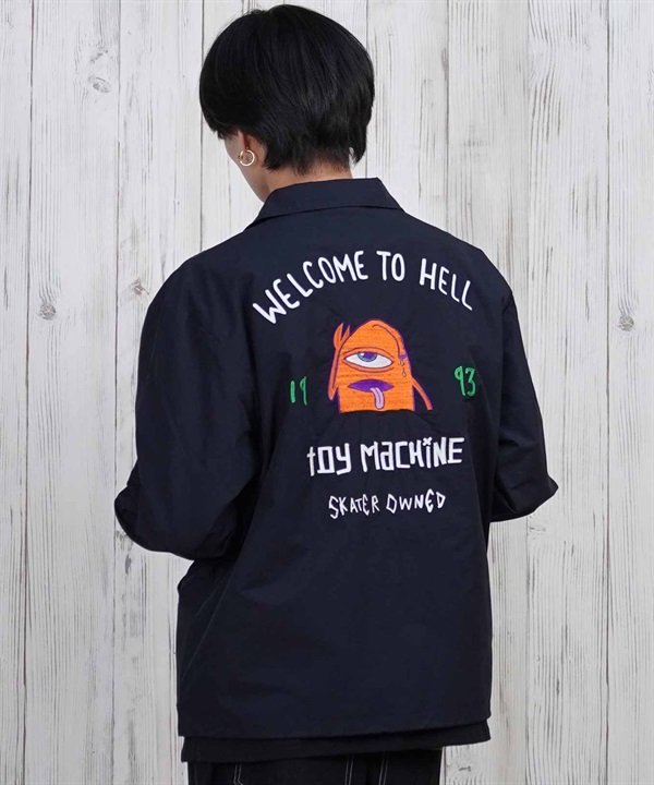 TOY MACHINE トイマシーン コーチジャケット メンズ アウター ビックシルエット 刺繍ロゴ ムラサキスポーツ限定 MTMPFJK6