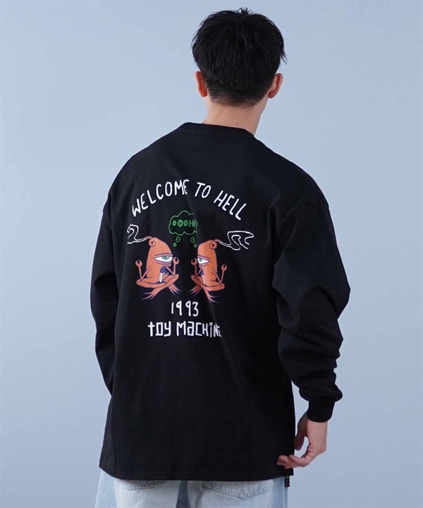 TOY MACHINE トイマシーン 長袖 Tシャツ メンズ ビックシルエット バックプリント ムラサキスポーツ限定 MTMPFLT2
