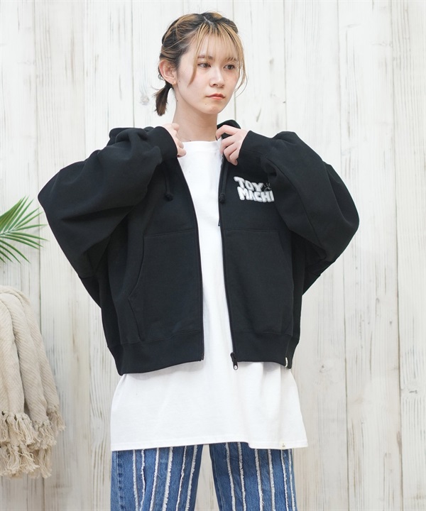 TOY MACHINE トイマシーン パーカー ジップアップ レディース クロップド丈 バックプリント MTMPFSW14 ムラサキスポーツ限定