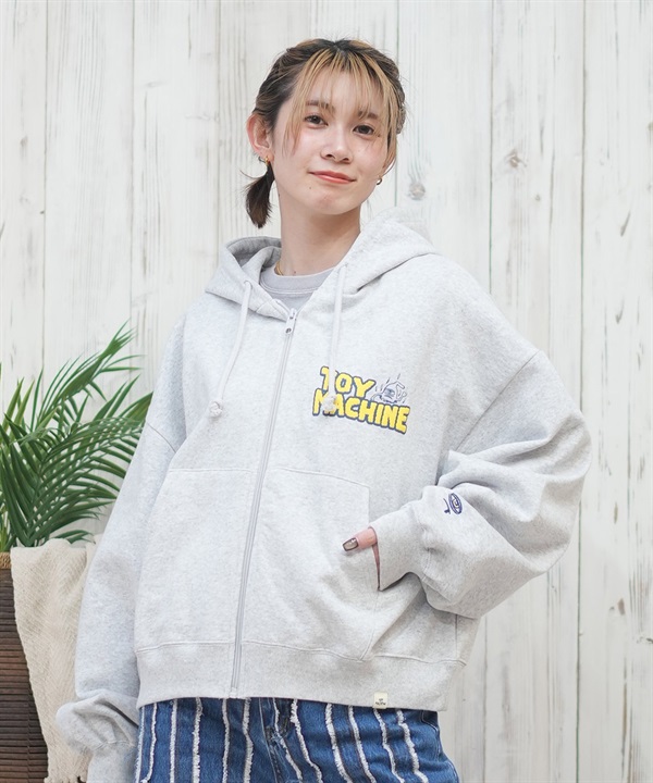 TOY MACHINE トイマシーン パーカー ジップアップ レディース クロップド丈 バックプリント MTMPFSW14 ムラサキスポーツ限定