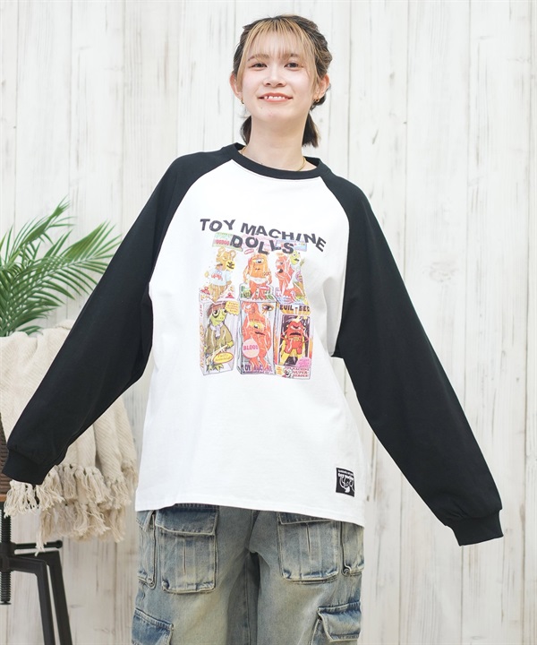 TOY MACHINE トイマシーン 長袖 Tシャツ レディース ロンT オーバーサイズ ラグラン MTMPFLT11 ムラサキスポーツ限定