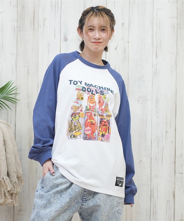 TOY MACHINE トイマシーン 長袖 Tシャツ レディース ロンT オーバーサイズ ラグラン MTMPFLT11 ムラサキスポーツ限定
