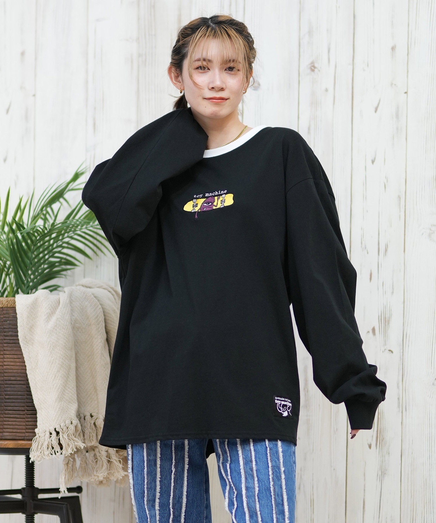TOY MACHINE トイマシーン 長袖 Tシャツ レディース ロンT オーバー