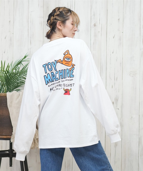 TOY MACHINE トイマシーン 長袖 Tシャツ レディース ロンT オーバーサイズ バックプリント MTMPFLT8 ムラサキスポーツ限定