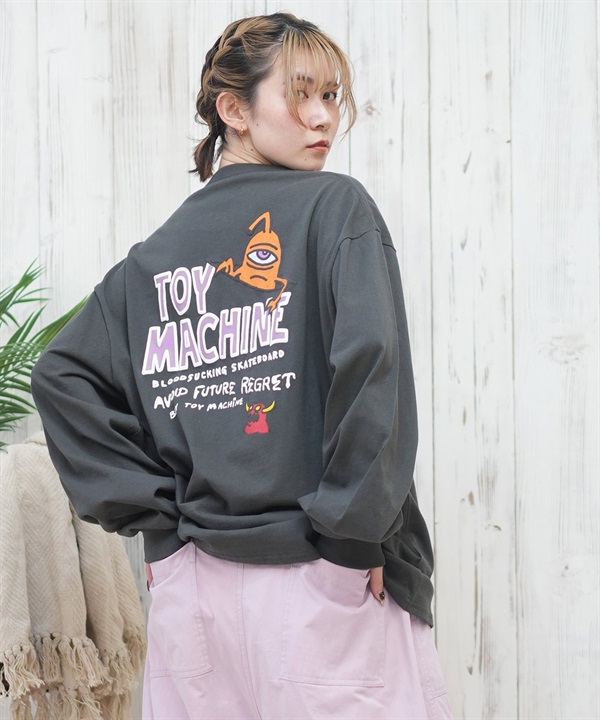 TOY MACHINE トイマシーン 長袖 Tシャツ レディース ロンT オーバーサイズ バックプリント MTMPFLT8 ムラサキスポーツ限定