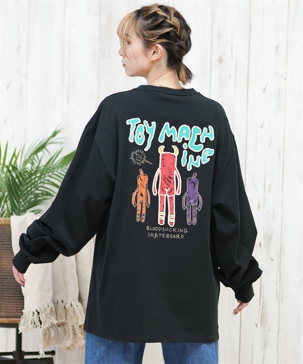TOY MACHINE トイマシーン 長袖 Tシャツ レディース ロンT オーバーサイズ バックプリント MTMPFLT9 ムラサキスポーツ限定