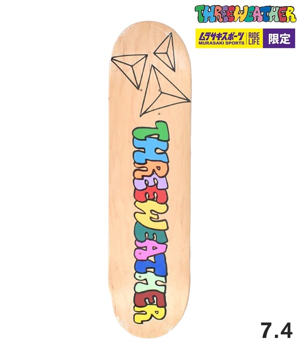 THREE WEATHER スリーウェザー キッズ スケートボード デッキ 7.4inch TWDO1 ムラサキスポーツ セール スケボー アウトレット