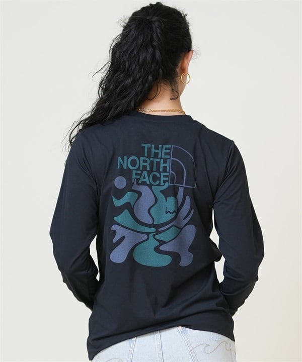 THE NORTH FACE ザ・ノース・フェイス 長袖 Tシャツ ロンT レディース バックプリント ロゴ L S ES Climbing Logo Tee NTW82584(K-M)