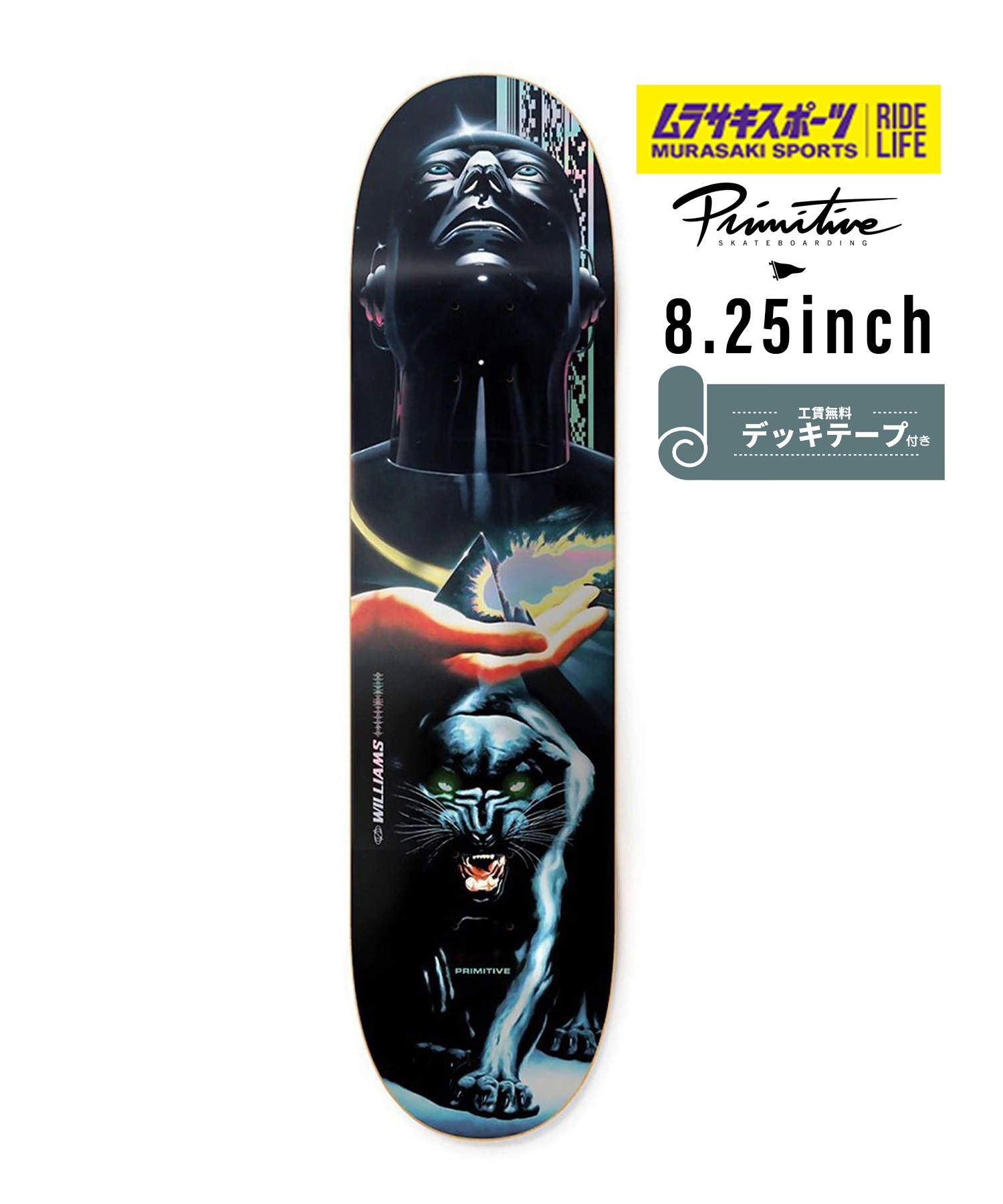 PRIMITIVE プリミティブ スケートボード デッキ 8.25inch WILLIAMS 