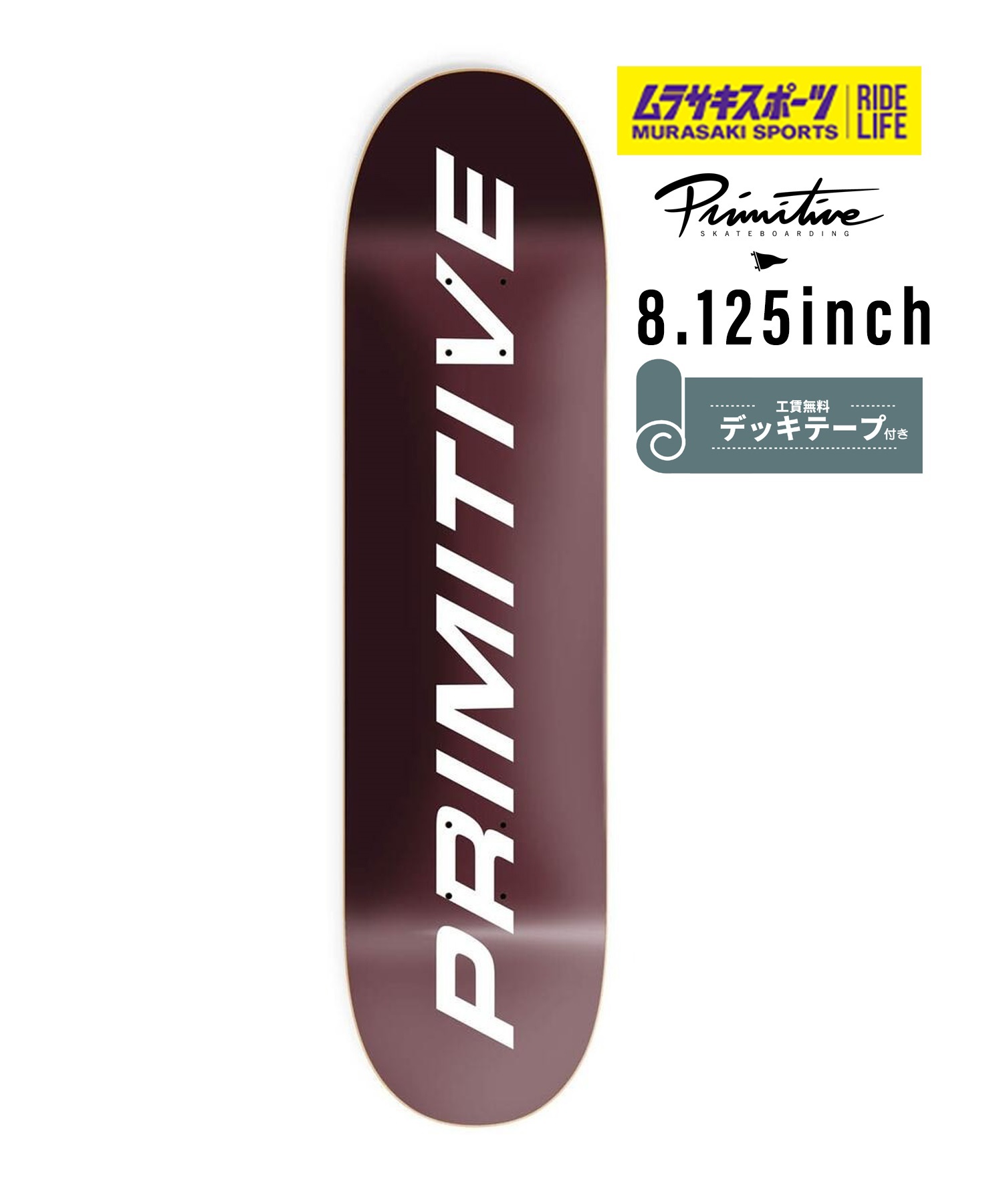 PRIMITIVE プリミティブスケートボードデッキ8.125 インチ