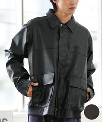 ELEMENT エレメント アウター メンズ フェイクレザージャケット ビッグシルエット BE022-755