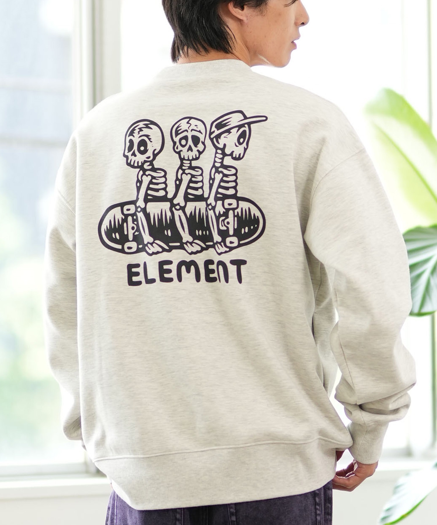 エレメント トレーナー メンズ FOR LIFE CREW ELEMENT BE022024 ブラック 黒 ホワイト 白 スウェット スエット プルオーバー Element トレーナー エレメント（ELEMENT）（メンズ）FOR LIFE CREW