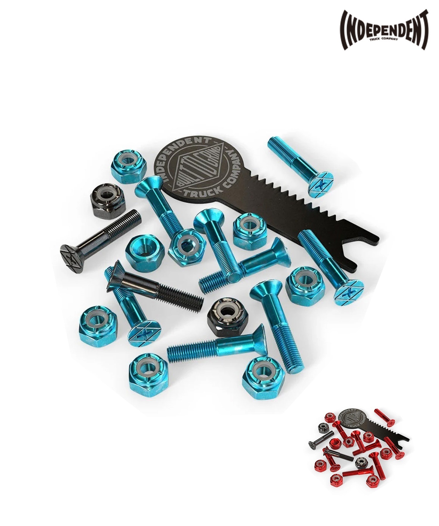 INDEPENDENT インディペンデント スケートボード パーツ ハードウェア TOOL付き 1"+ ムラサキスポーツ 初心者(BL/BK-1)