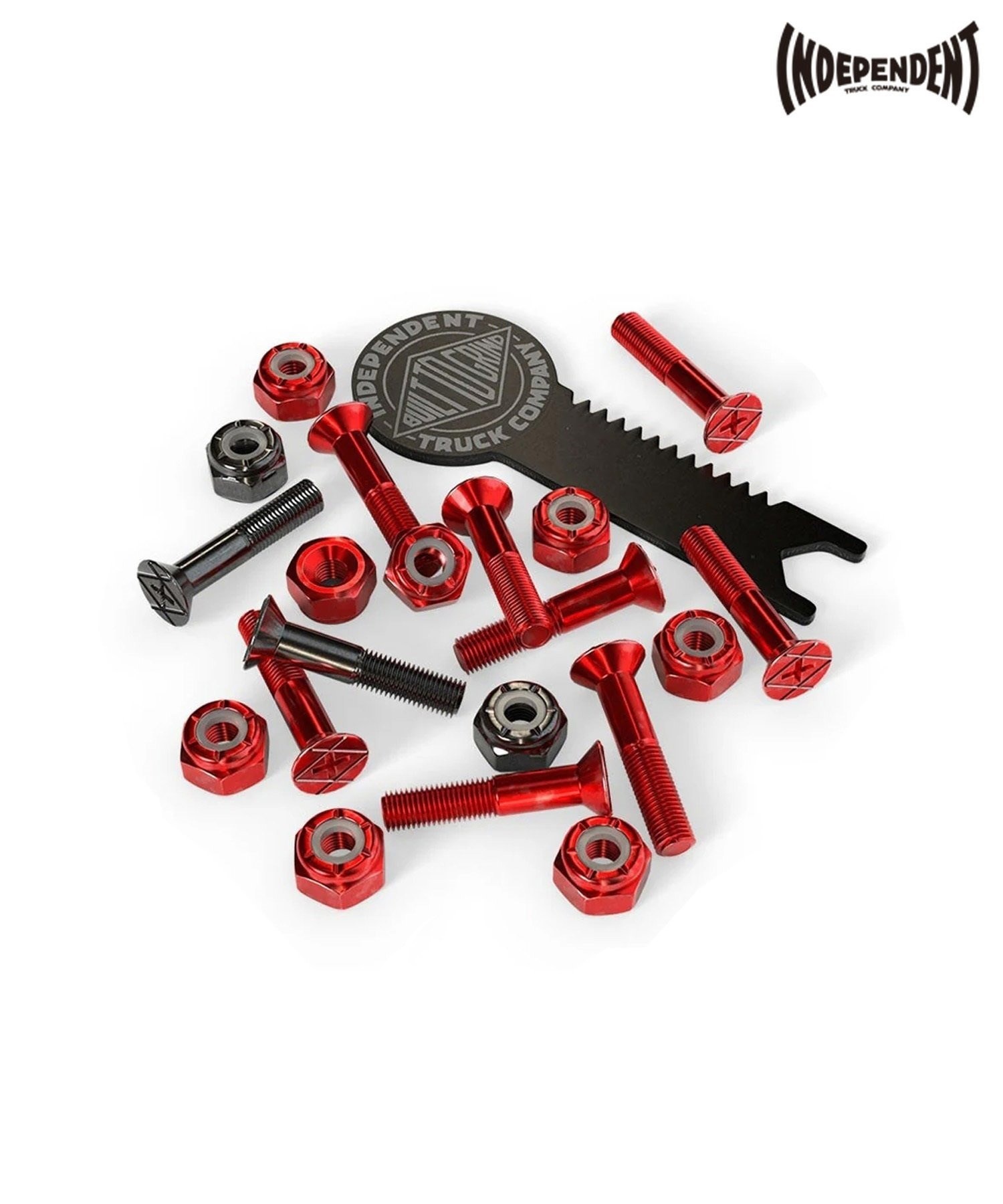 INDEPENDENT インディペンデント スケートボード パーツ ハードウェア TOOL付き 1"+ ムラサキスポーツ 初心者(RD/BK-1)