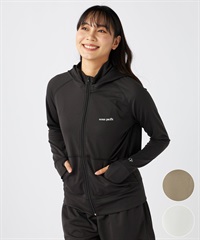 OP オーシャンパシフィック 水着 ラッシュガード ジップアップ パーカー レディース 2WAY UVカット 524471(BEG-M)
