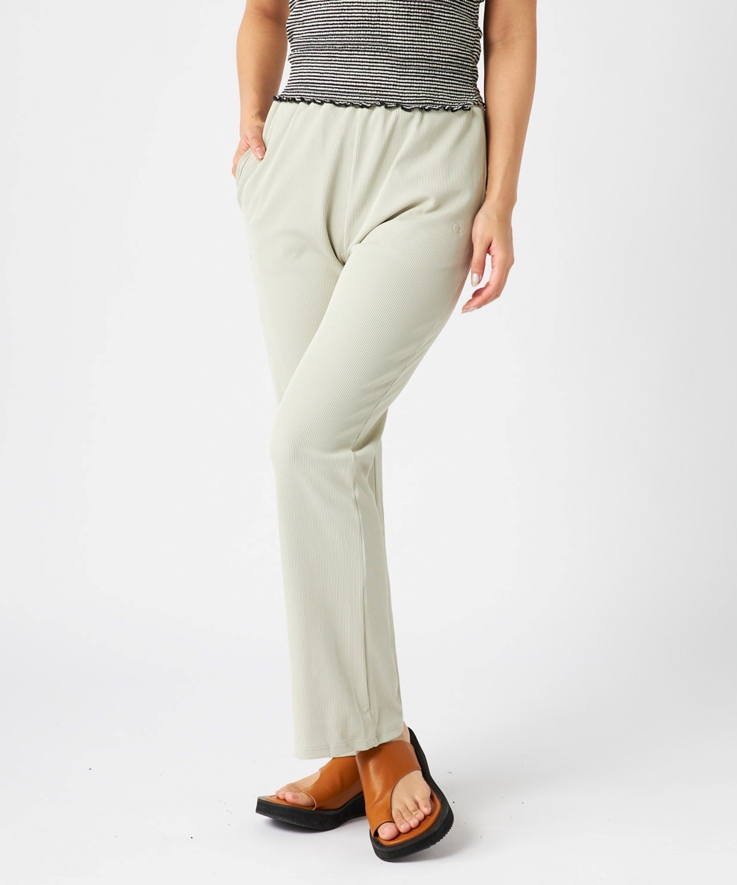 パンツ rai OP オーシャンパシフィック リブ ロングパンツ レディース 水着