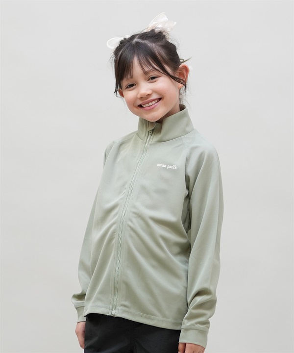 OP オーシャンパシフィック 水着 ラッシュガード 長袖 ジップアップ キッズ ジュニア 子供 UVカット 563460