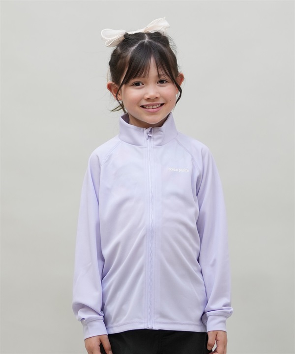 OP オーシャンパシフィック 水着 ラッシュガード 長袖 ジップアップ キッズ ジュニア 子供 UVカット 563460