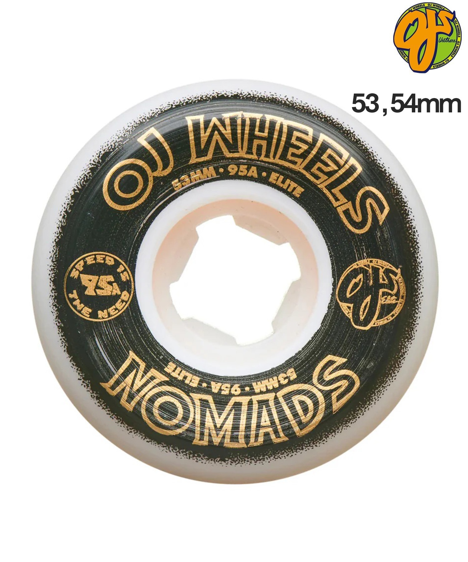 OJ WHEELS オージェー ウィール スケートボード 53～54mm 95A ELITE NOMAD ムラサキスポーツ(WT/BK-53)