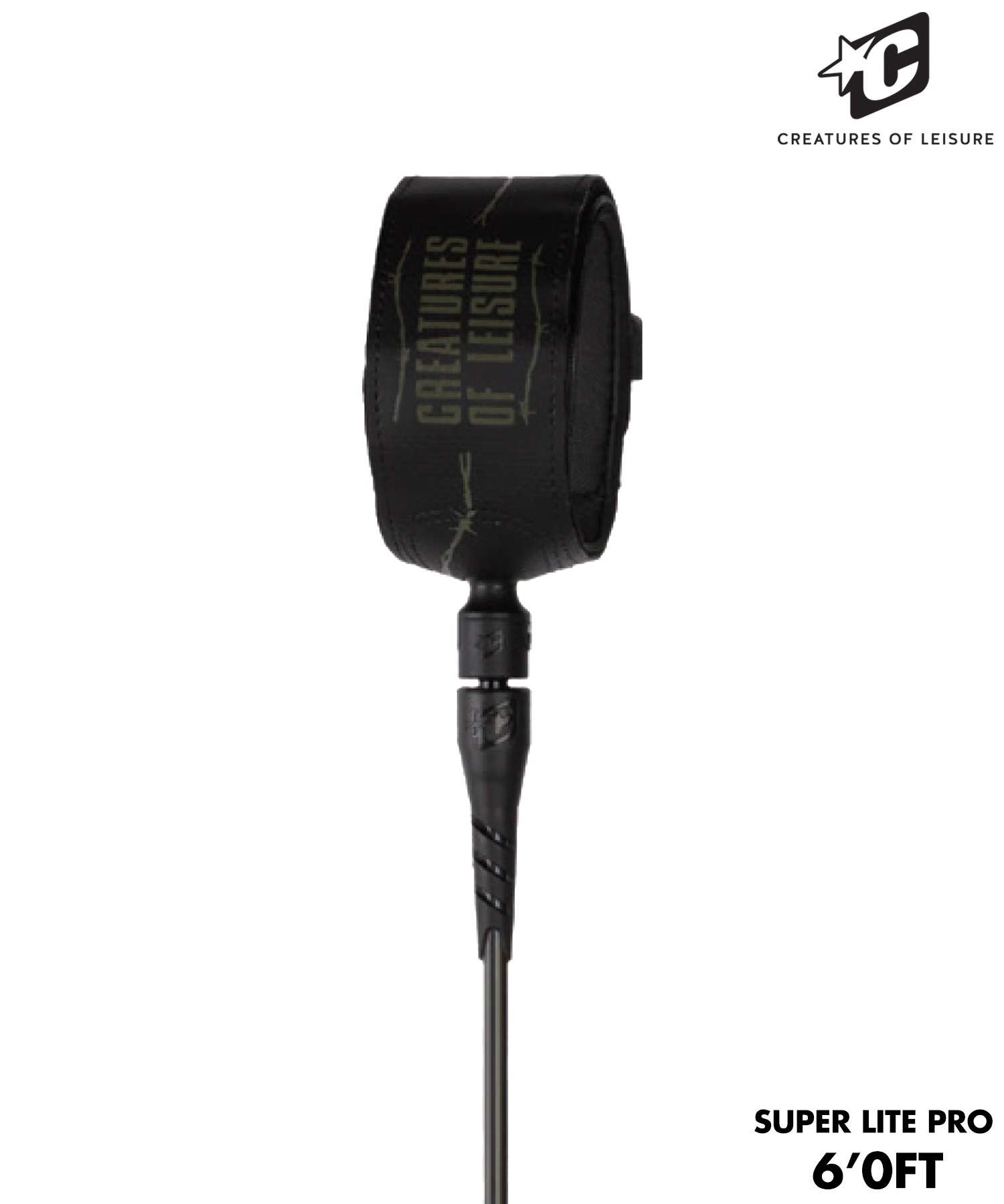 クリエイチャー リーシュコード スーパーライト PRO 6 1.8m×7mm ブラック × シルバー クリエイ リーシュコードSUPERLITE【pro6】1.8m×7ミリホワイト/ブラック