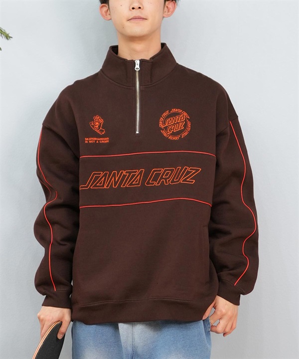 SANTACRUZ サンタクルーズ トレーナー メンズ ハーフジップ スウェット 裏起毛 502243307 ムラサキスポーツ限定