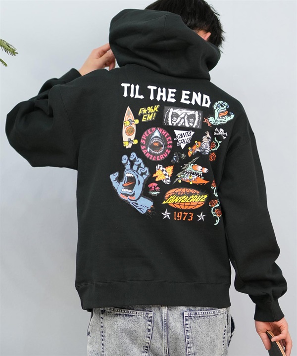 SANTACRUZ サンタクルーズ パーカー プルオーバー メンズ フーディー スウェット バックプリント 裏起毛 502243310 ムラサキスポーツ限定